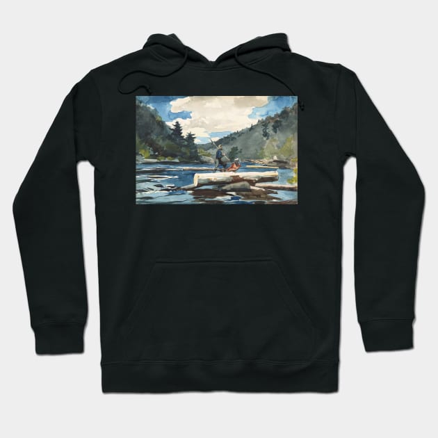 Hudson River, Logging by Winslow Homer Hoodie by Classic Art Stall